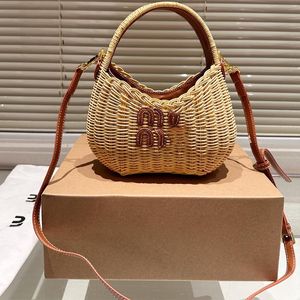 High Quality Leather Women's Bag Fashion Designer Wander Luxury Handbag Single Shoulder Bag Willow Weaving Letter purse