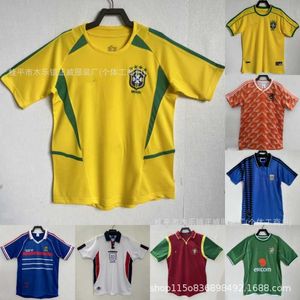 Jerva de futebol adulto Holanda Argentina Brasil França Portugal Classic Nostálgico Jersey da seleção nacional