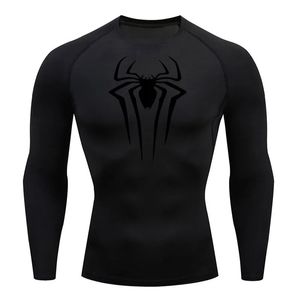 Compression Shirt Mens T-Shirt Long Sleeve Black Top Fitness Sunscreen Second Skin Quick Dry Breathable Casual long T-Shirt 4XL 240418