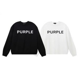 2023 autumn/winter new trendy Purple classic letter print loose versatile round neck hoodie for both men and women