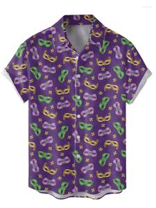 Men's Casual Shirts Shirt 3D Digital Geometry Carnival Hawaiian Print Muscle Loose Short Sleeved T-shirt