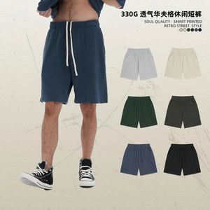 Waffle respirável shorts casuais de grandes dimensões 240506