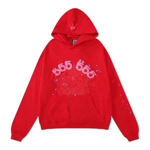 Modedesigner spindel män och kvinnors hoodies tröjor 23ss unga thugg set stjärnor nya 555 brev skum tryckt högvikt män kvinnor casual hoodie