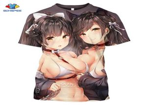 SONSPEE Verão Sexy Cartoon Loli Tshirt Man 3D Print Anime Game Azur Lane Tir Cirl