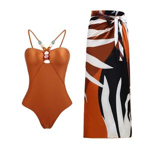 Zafuaz Sexig push up badkläder kvinnor retro tryck biquini kjol täcker monokini brasiliansk simningsklänning 240507