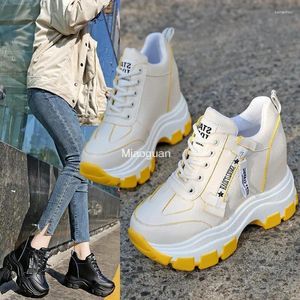 Scarpe casual Platform's Platform Sneakers Autunno Spring Sport Fashion Female cesto cestino da tennis Tannello High 10 cm Calzature rotonde