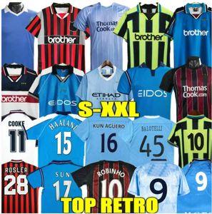 Mans Retro Soccer Jerseys 72 97 98 99 00 11 12 1998 1999 2000 2011 2011 Haaland Gallagher Cities Weah Tevez Kun Aguero Dzeko Kompany Vintage Classic 888888