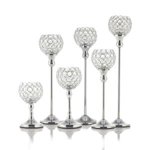 Holders Crystal Tealight Candle Holders, Coffee Dining Table Centerpieces, Metal Candlesticks Stand, Wedding Decoration for Christmas