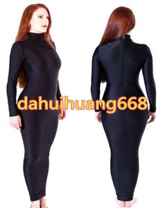 Black Lycra Spandex Mulheres Vestido Body Body Costumes Sagacho Roupe