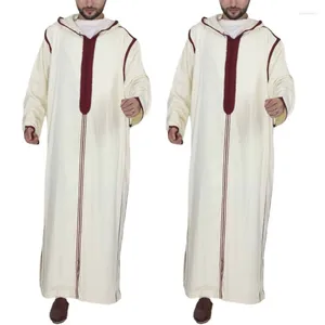 Etniska kläder Mens Muslim Robes Long Sleeve Islamic Mellanöstern Dubai Thobe Saudis Arabia Kaftan Loose Dishdasha Kandoura Robe