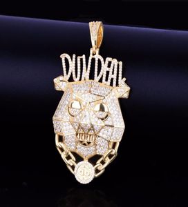 New Animal Lion head Necklaces Pendant Gold Silver Color Bling Cubic Zircon Men039s Hip hop Necklace Rock Jewelry8781332