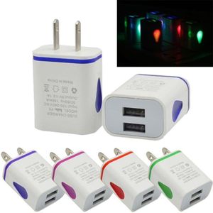 USB Wall Charger Dual Port 5V 2A Адаптер Выходная штекерная заглушка Adapter Adapter Universal совместимый USB для телефона/планшета EU US Plug