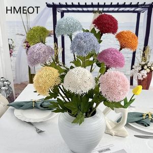 Flores decorativas de flor de flor de flor de flor artificial bola de pompom de pompom de pompom decoração de casamento de casamento acessórios de arranjo floral