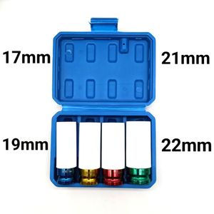 1/2" 4Pcs for Repair with Hand Tools Air Impact Socket Heavy Duty Socket Set Wrench Set Heavy Drive Impact Color Socket Set