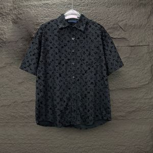 Camisa de grife masculino para cima camisas de seda letras de corpo inteiro Camisa de boliche para havaí camisas casuais mulher de manga curta solta camiseta de manga curta