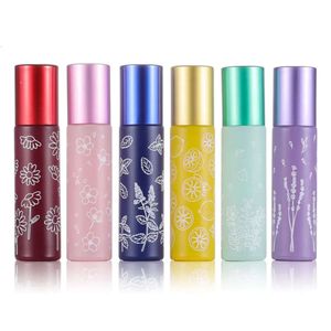 Printed Roller 10Ml Wholesale Bottles Glass Travel Portable Perfume Essential Oil Bottle Mini Aron Color Empty Bottling