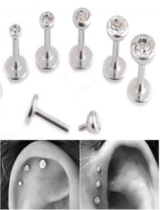 Gem Lap Stud Lage Helix TRAGUS CRÍVEL CRISTAL EAR LABRECT LABRECÃO BOODRO DE ERRO SHARGING BARRA INTERNO COM RINDO DE DIVERRAS DE DIAMEIRO LOTE DE ANELO AÇO6507754