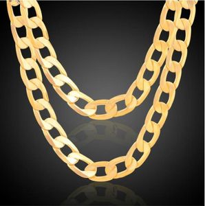 S 18K Real Gold Plated Menwomen 7mm10mm12mm 11 Figaro -Kette HipHop Halsketten Mode Kostüm Halsketten Schmuck Großeres2189154