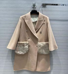Milan Runway Women039s Wool Blends 2022 Ny Autumn Winter Lapel Neck Long Sleeve Designer Coat Brand samma stil Ytterkläder 1025524848