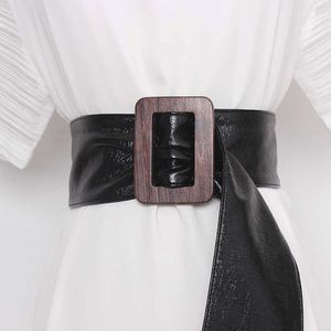 Non-pin Buckle Adjustable Waist Belt Women Black Soft Patent Leather Wide Corset Strap Wide Waistband Belt Cinturon Mujer 2020 Q0624 225G