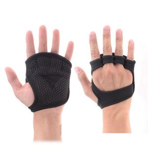 Sporthandskar Gym Fitness Hand Palm Protector med handledsslag Stöd män Kvinnor Träning Bodybuilding Power Weight Lyft Q0107 ​​Drop D OTLTA