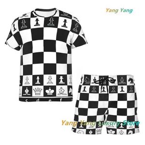 Men's Tracksuits Chess 3D Printed Summer Men Tracksuit Round Neck T-shirts and Shorts Classic Men/Women Daily Casual Fashion Outfits Set T240507