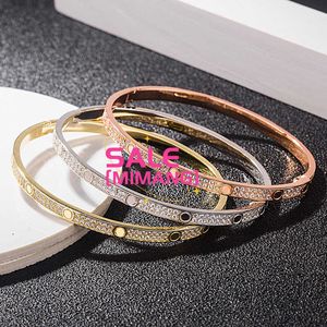 Designer Cartres Bangle Kajia S925 Sterling Silver Star Bracelet women's narrow buckle eternal ring plated 18K Rose Gold Diamond 6TPM