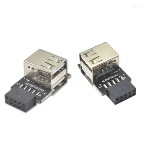 Computerkabel 9pin zu USB Adapter Connector Interne Motherboard Frauen 2 Ports USB2.0 Typ A Riser