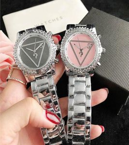 Marka zegarek dla kobiet lady dziewcząt Diamond Crystal Triangle Znak zapytania styl stalowy zespół kwarcowy zegarek GS 461476539