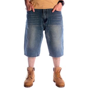 Blå jeans shorts mäns plusstorlek shorts hög kvalitet