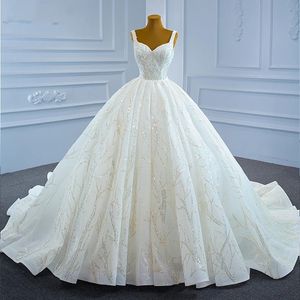 2024 Neuankömmlinge Ballkleid Brautkleider Spaghetti Straps Paillettenspitzer Braut Formalkleider Robe Mariage Vestidos de Novia Customed