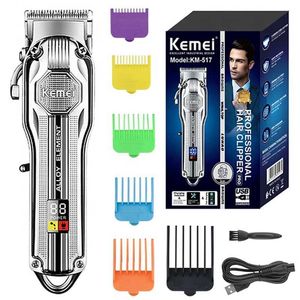 ヘアトリマーkemei K517プロ​​フェッショナルバーバー電気メタルハウジングヘアクリッパー充電式ヘアトリマー