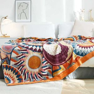 Cobertores bohemia boho colorido algodão cobertor tapeçaria picada jogada de verão touchas de praia ao ar livre toalhas de praia sofisticam tapete de capa do sono