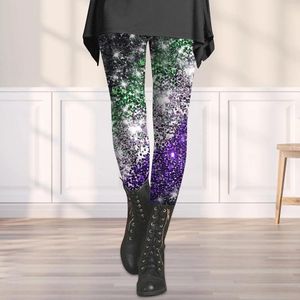 Pantaloni da donna con paillettes sequestri stampato in modo casuale di allenamento in basso per le donne premessa