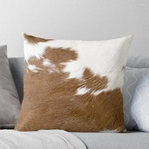 Pillow Cow Hide Brown Branco arremesso de luxo capa elástica para sofá