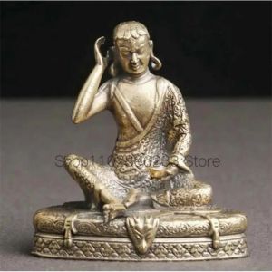 Skulpturer mässing gammal staty kinesisk handgjorda milarepa buddha staty delikat antik