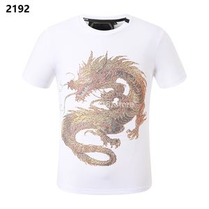 Philipe Plein T-Shirts Luxury Brand Men's Fashion Original Design Summer High Quality Short Sleeve Skull PP Classic Rhinestone Tshirt Streetwear T Shirt Bone Clothes