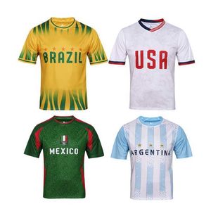 Jerseys 2024 US Cup High Quality Football Jersey Argentina US Football Jersey Mexico Brazil Football Uniform Mens H240508