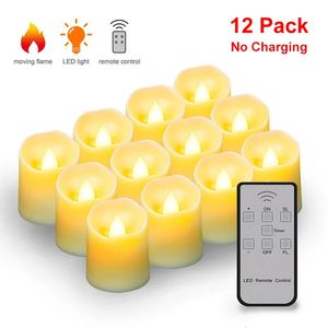 12 pacchetti lampada a led a gancella remota Lights senza fiamma, timer Timer TEA Easter Decorazioni per la casa di ricarica o batteria 240430