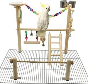 Другие птицы поставляют игровую площадку для вершины Cage Parrot Gym Wranging Chewing Toys Play Stand Conure Parakes Budgie Cockatiels