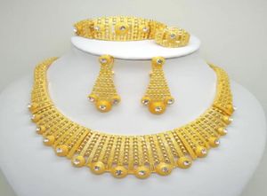 Dubai Gold Color Jewelry Sets For Big Necklace African Women Italian Bridal Wedding Accessories3582808