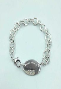 11 S925 Sterling Silver Oval Pendant Exclusive Armband Original Högkvalitativa smycken Lovers Wedding Valentine Gift H09183811749