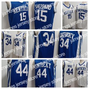 NCAA College Kentucky Wildcats Basketball Jersey 15 Sheppard 34 Tshiebwe 44 Ivisic.Custom Any Name Contact Us.