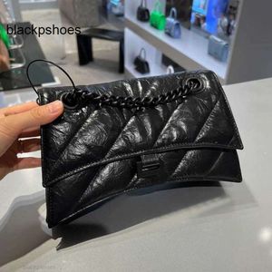 Balencig Le Cagole Designer Layer Bags Hourglass Cowhide Bag Fashion Handbag Head Texture Ny veckad diamantnätkedja Enkel axel crossbody Womens Ba Rcrr