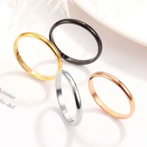 Anéis de casamento 2 mm 2m de aço inoxidável anéis empilháveis ​​para mulheres Presentes de joalheria de festas populares Acessórios para meninas