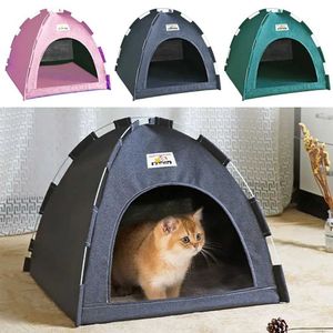 Kedi Yatak Mobilya Pet Kedi Çadır Mağara Kulübesi Yavru Köpek Playpen Kafe Sepeti için Kedi Uyku Ev