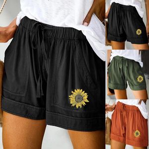 Damen -Shorts Mode Taschen Elastic Damen Sommer Drawess Casual Hosen Taille