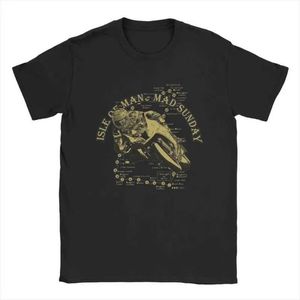 남자 티셔츠 mens 티셔츠 섬의 섬 tt 미친 일요일 레트로 100%면 티셔츠 짧은 슬리브 티셔츠 둥근 목 목의 옷 2405L2405