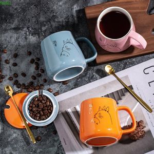 Tazze da 550 ml di cartone animato Totoro animali in ceramica Coppia carina coppia tazza di latte caffè regalo di compleanno 261i