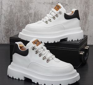 Designer Luxury Men White Fashion Work Boots Trendy rock punk low top Lace-Up breathable comfort Martin boots Male Party Moccasins Sapato Social Masculino Shoes